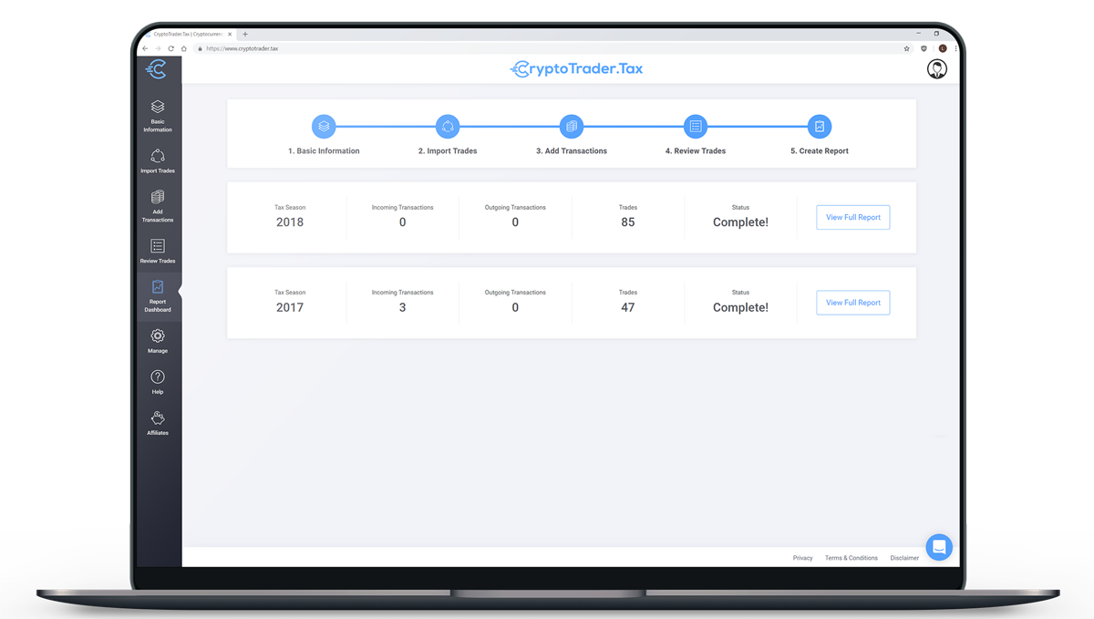 Bitcoin Tax Dashboard