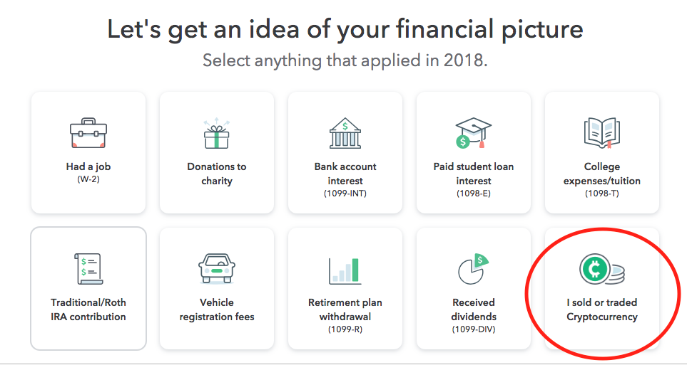 Cryptocurrency TurboTax Financial Picture