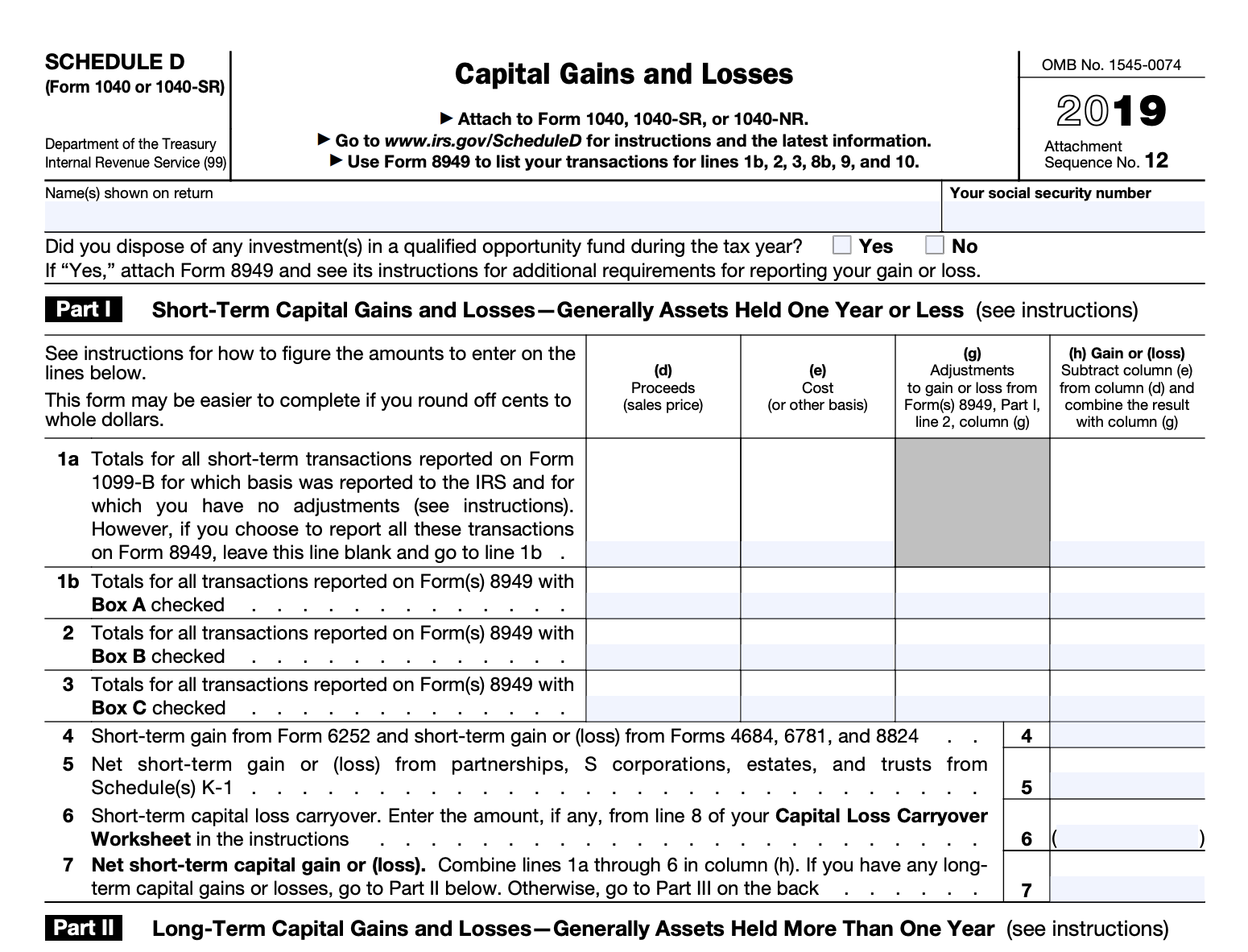 Schedule D crypto tax reporting